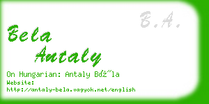 bela antaly business card